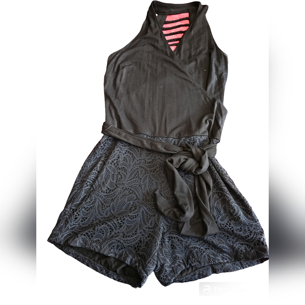 Cache Black Romper With Front Wrap Around Bow - image 4